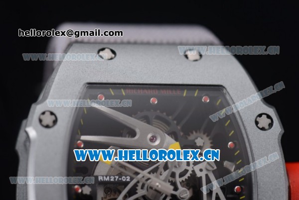 Richard Mille RM027-2 Miyota 9015 Automatic Steel Case with Skeleton Dial Dot Markers and Grey Nylon Strap - Click Image to Close
